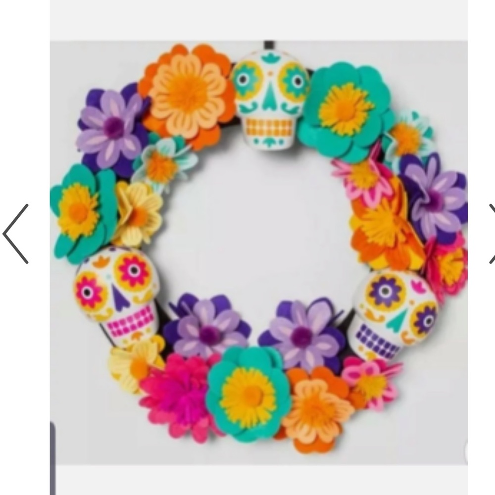 Target Dia de Los Muertos Sugar Skull Wreath